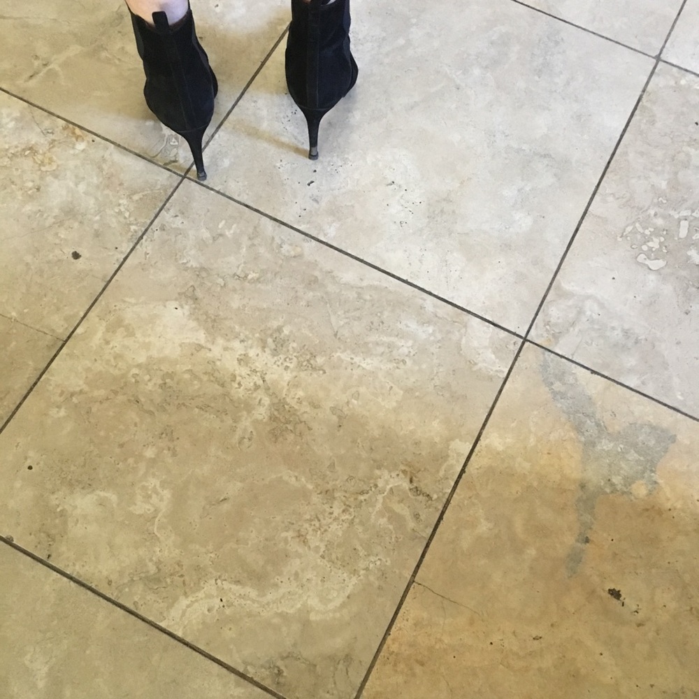 Black real suede heeled boots - Picture 4 of 5